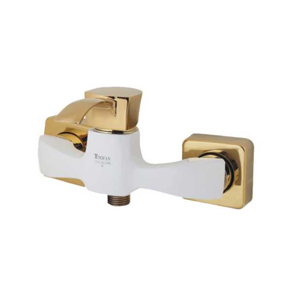 شیر توالت طوفان فلز مدل آیدین سفید طلایی